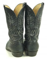 Nocona Black Leather Western Cowboy Boots Vintage 1990 US Made Men