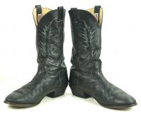 Nocona Black Leather Western Cowboy Boots Vintage 1990 US Made Men