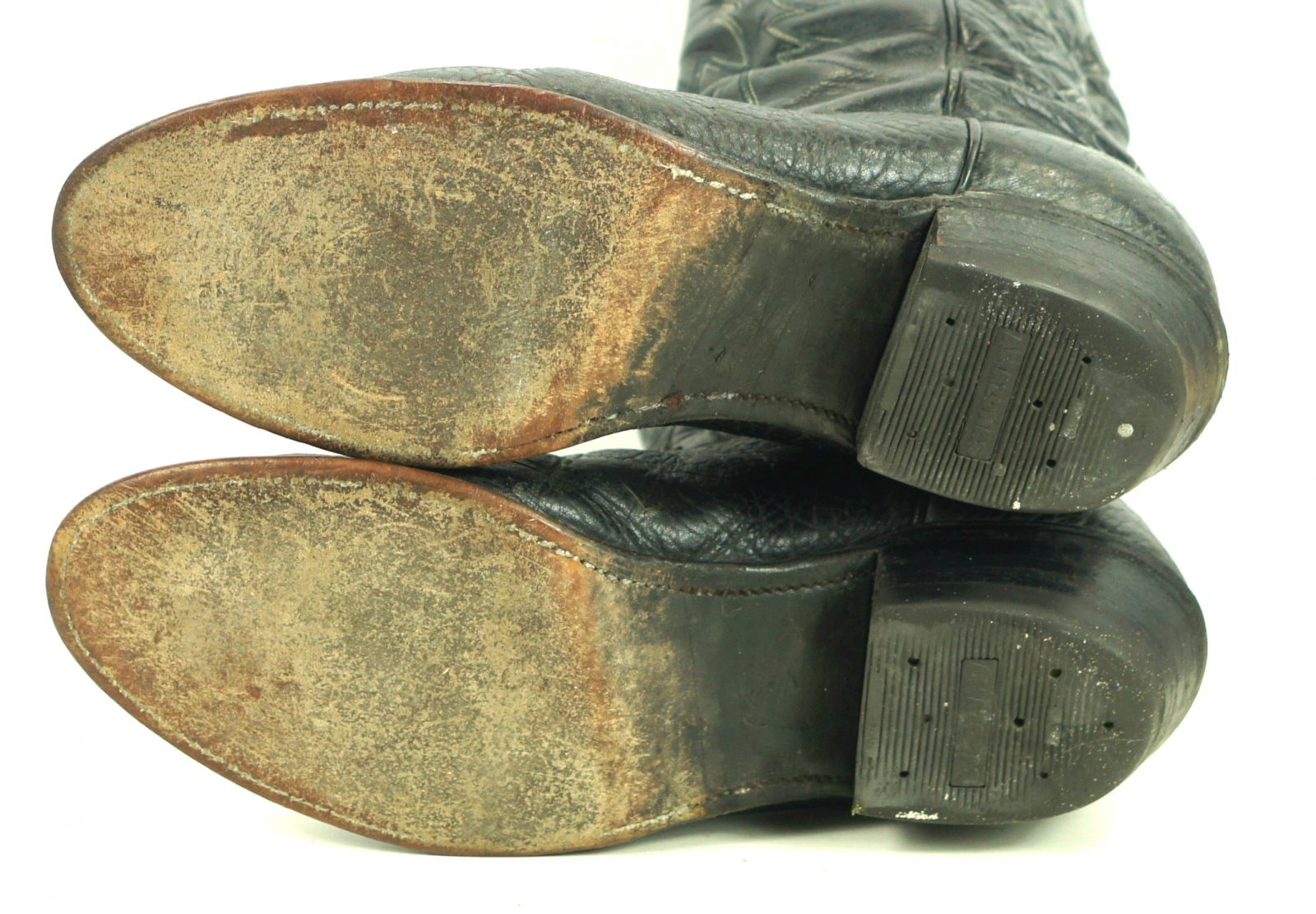 Nocona Black Leather Western Cowboy Boots Vintage 1990 US Made Men