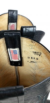 Nocona Black Leather Western Cowboy Boots Vintage 1990 US Made Men