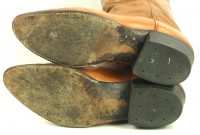 Nocona Distressed Caramel & Brown Cowboy Boots Vintage USA Made Men