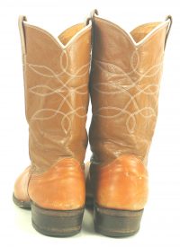 Nocona Distressed Caramel & Brown Cowboy Boots Vintage USA Made Men