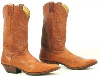 Nocona Pumpkin Brown Leather Cowboy Western Boots Vintage US Made Women