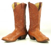 Nocona Pumpkin Brown Leather Cowboy Western Boots Vintage US Made Women