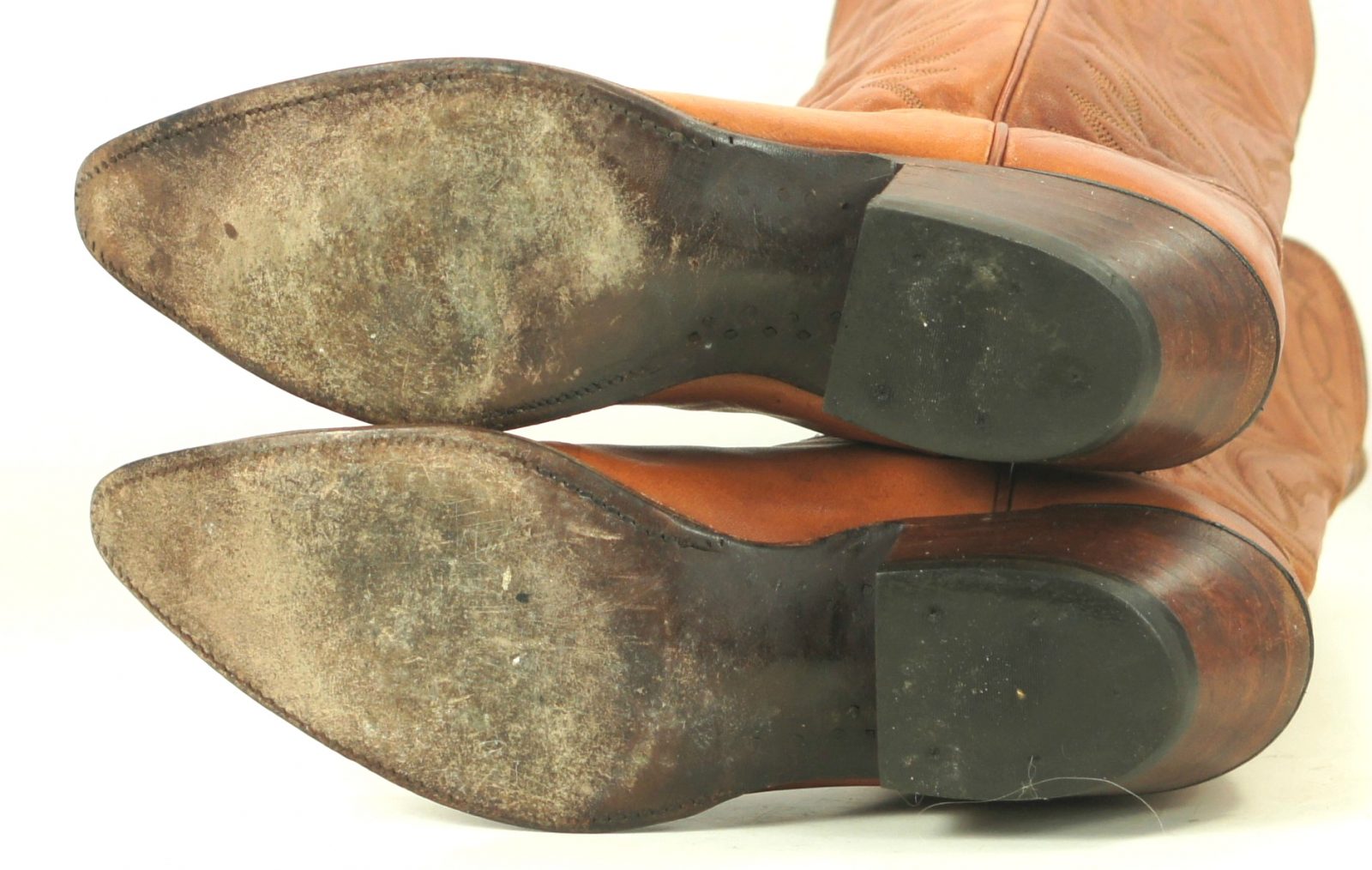 Nocona Pumpkin Brown Leather Cowboy Western Boots Vintage US Made Women