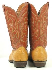 Nocona Western Cowboy Boots Two Tone Brown Leather Vintage US Made (4)