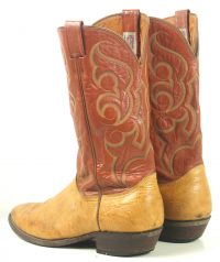 Nocona Western Cowboy Boots Two Tone Brown Leather Vintage US Made (5)