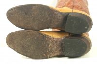 Nocona Western Cowboy Boots Two Tone Brown Leather Vintage US Made (8)