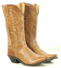 Old West Marbled Honey Brown Leather Cowboy Western Boots LF1529 Women