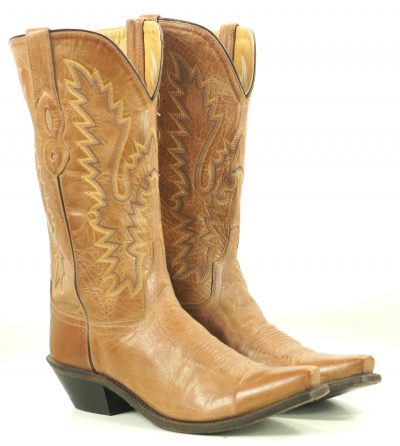 Old West Marbled Honey Brown Leather Cowboy Western Boots LF1529 Women