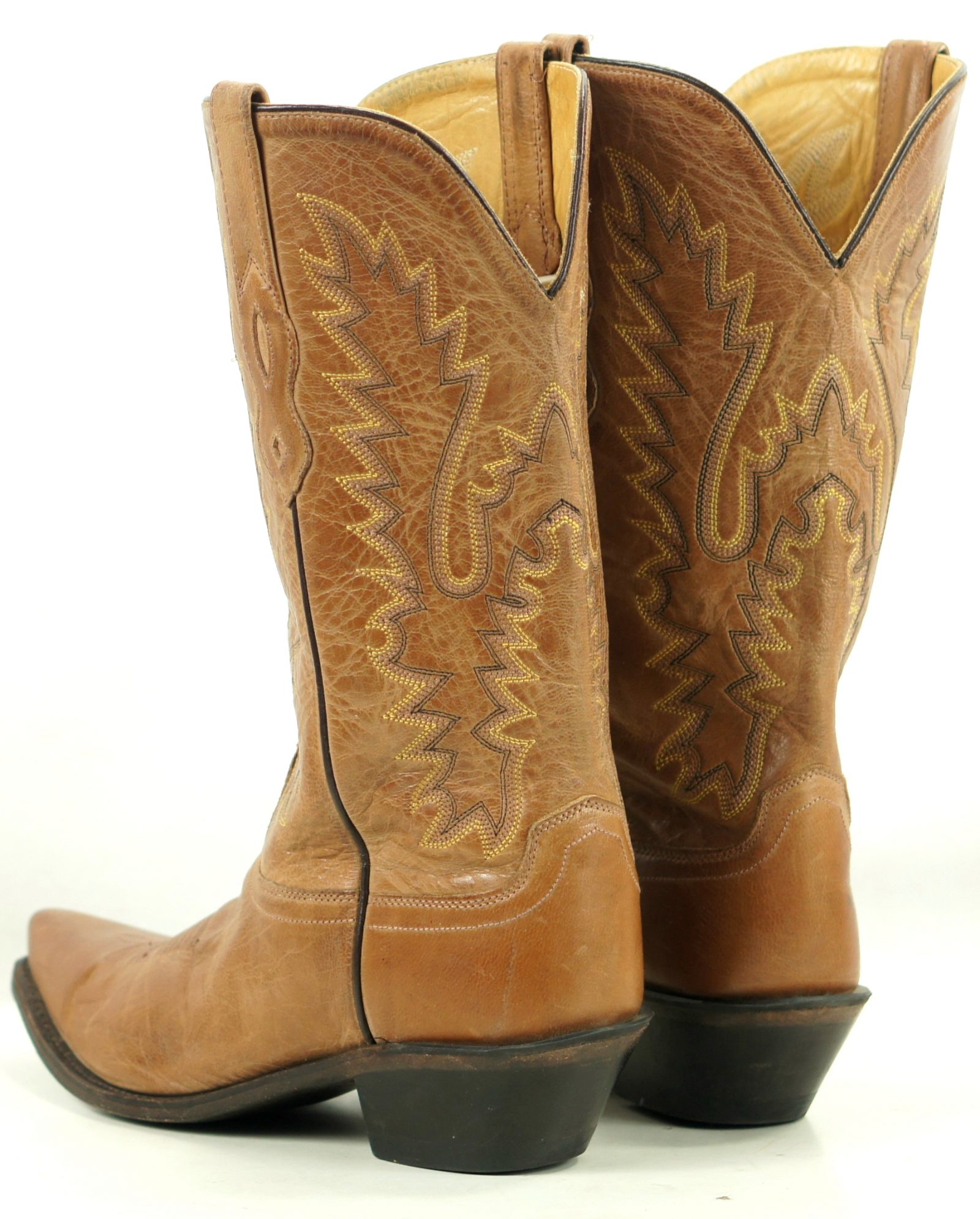 Old West Marbled Honey Brown Leather Cowboy Western Boots LF1529 Women
