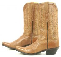 Old West Marbled Honey Brown Leather Cowboy Western Boots LF1529 Women