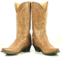 Old West Marbled Honey Brown Leather Cowboy Western Boots LF1529 Women