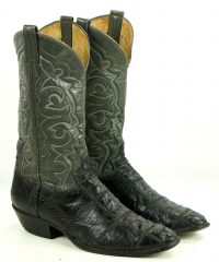 Panhandle Slim Full Quill Ostrich Patchwork Two Tone Cowboy Boots Men