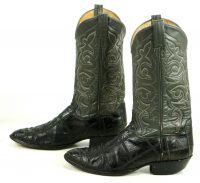 Panhandle Slim Full Quill Ostrich Patchwork Two Tone Cowboy Boots Men