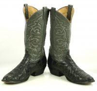 Panhandle Slim Full Quill Ostrich Patchwork Two Tone Cowboy Boots Men