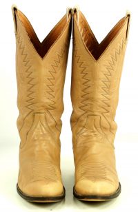 Sanders Golden Tan Leather Western Cowboy Boots Handcrafted Mexico Men