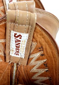 Sanders Golden Tan Leather Western Cowboy Boots Handcrafted Mexico Men