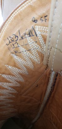 Sanders Golden Tan Leather Western Cowboy Boots Handcrafted Mexico Men