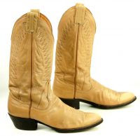 Sanders Golden Tan Leather Western Cowboy Boots Handcrafted Mexico Men