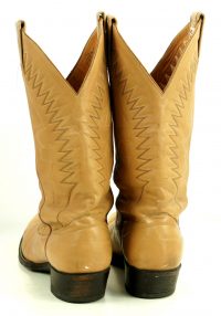 Sanders Golden Tan Leather Western Cowboy Boots Handcrafted Mexico Men