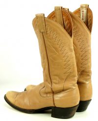 Sanders Golden Tan Leather Western Cowboy Boots Handcrafted Mexico Men