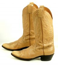 Sanders Golden Tan Leather Western Cowboy Boots Handcrafted Mexico Men