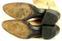 Sanders Golden Tan Leather Western Cowboy Boots Handcrafted Mexico Men