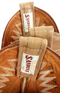 Sanders Golden Tan Leather Western Cowboy Boots Handcrafted Mexico Men