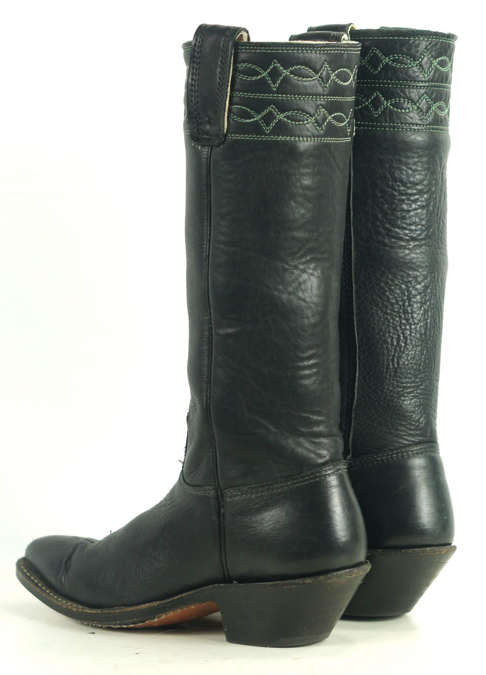 Stewart Handmade Tall Stovepipe Riding Cowboy Boots Vintage 70s Women