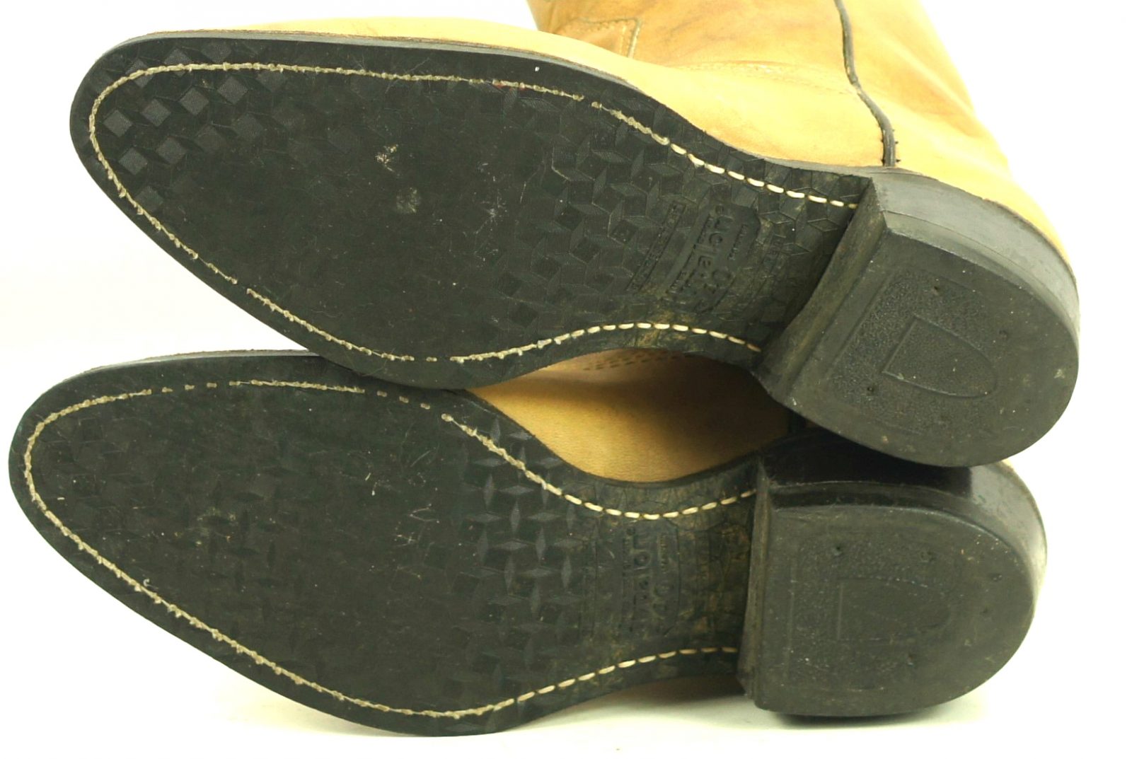 Texas Boot Co Tan Cowboy Western Boots Vintage US Made Oil Resistant Women