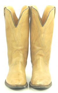 Texas Boot Co Tan Cowboy Western Boots Vintage US Made Oil Resistant Women