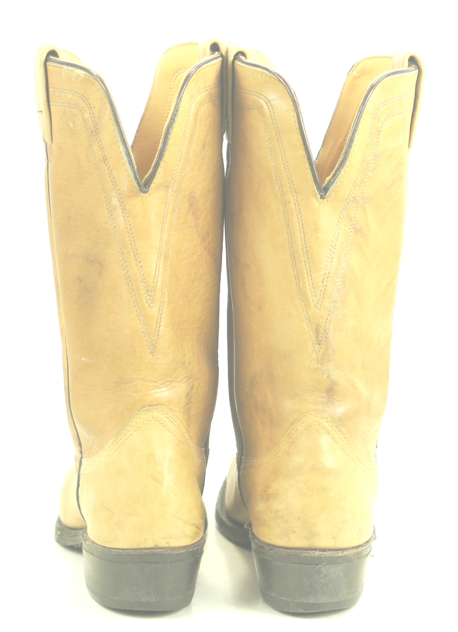 Texas Boot Co Tan Cowboy Western Boots Vintage US Made Oil Resistant Women