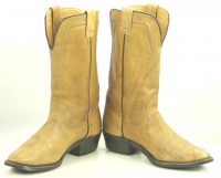 Texas Boot Co Tan Cowboy Western Boots Vintage US Made Oil Resistant Women