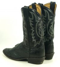 Tony Lama All Black Full Quill Ostrich Cowboy Boots USA Handcrafted Men