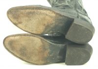 Tony Lama All Black Full Quill Ostrich Cowboy Boots USA Handcrafted Men