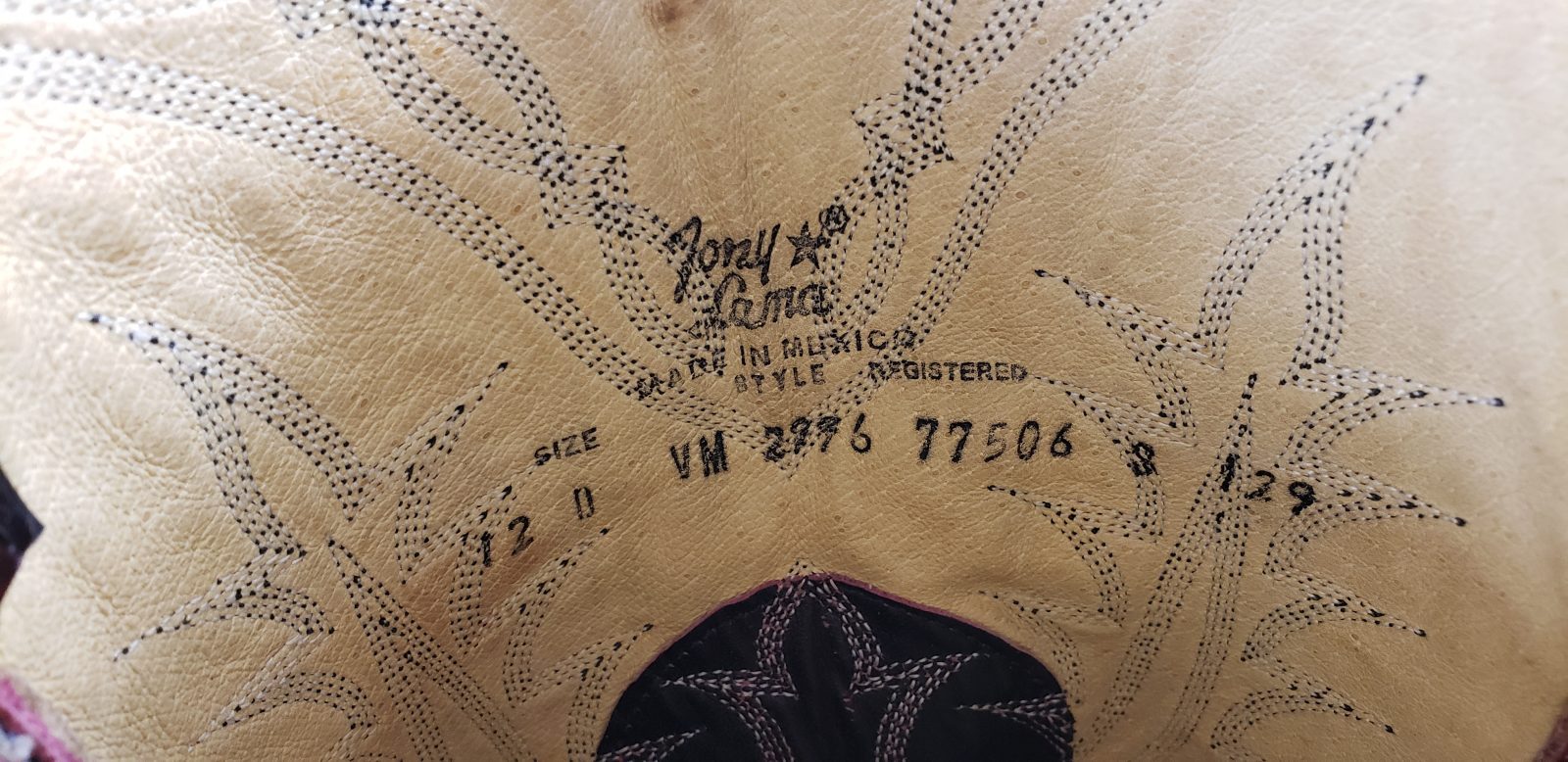 Tony Lama Black Cherry Leather Western Cowboy Boots Vintage White Label Men (11)