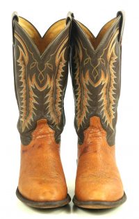 Tony Lama Cowboy Boots 8-Row Rainbow Stitch Vintage US El Paso TX Made Men