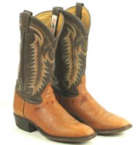 Tony Lama Cowboy Boots 8-Row Rainbow Stitch Vintage US El Paso TX Made Men