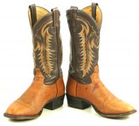 Tony Lama Cowboy Boots 8-Row Rainbow Stitch Vintage US El Paso TX Made Men