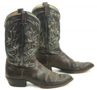 Tony Lama Cowboy Boots Peanut Brittle Vintage 70s Black Label USA Made Mens (3)
