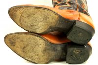 Tony Lama Cowboy Boots Vintage US El Paso TX Made 10 Row Rainbow Stitch Men