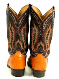 Tony Lama Cowboy Boots Vintage US El Paso TX Made 10 Row Rainbow Stitch Men