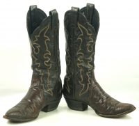 Tony Lama Lizardskin Cowboy Western Boots Vintage Spats Look Brown Black Women (9)