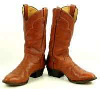 Tony Lama Marbled Caramel Leather Cowboy Boots Vintage US Made Men