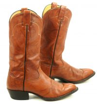 Tony Lama Marbled Caramel Leather Cowboy Boots Vintage US Made Men