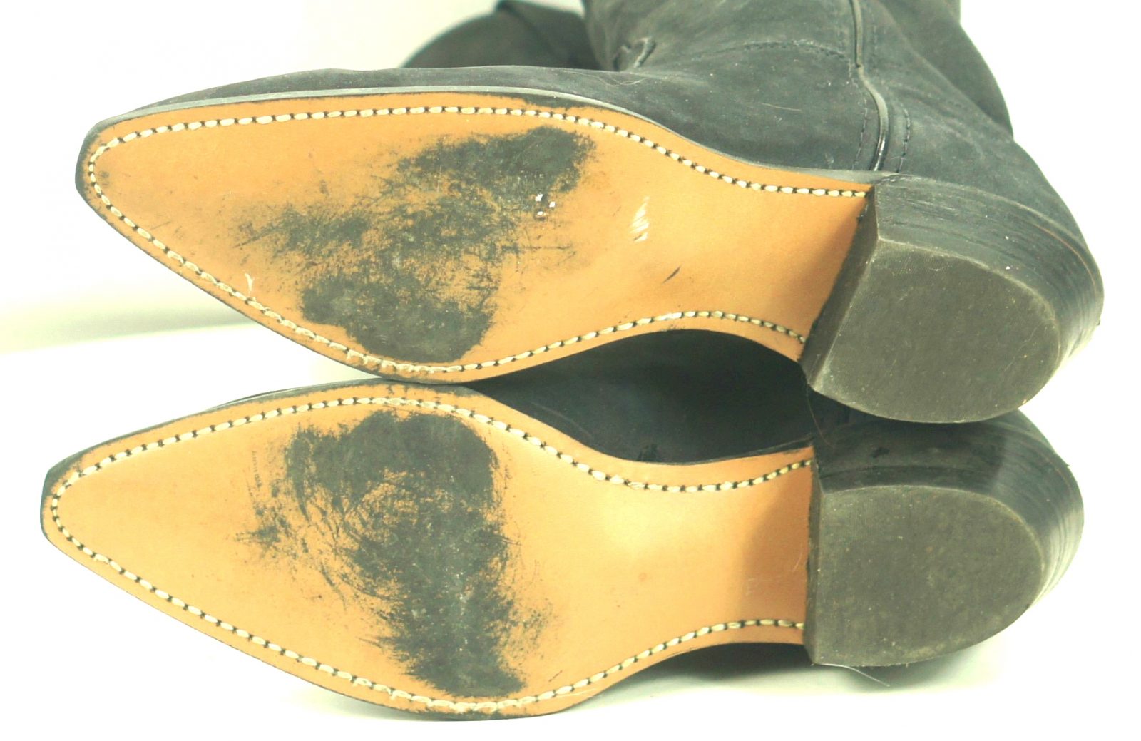 Wrangler Tall Black Suede Western Cowboy Riding Boots Vintage US Made Womens (11)