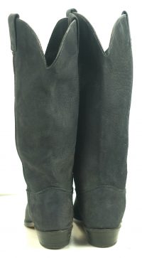Wrangler Tall Black Suede Western Cowboy Riding Boots Vintage US Made Womens (7)