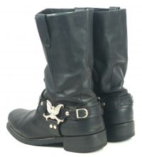 Xelement Black Leather Harness Biker Motorcycle Boots Eagle Straps Men