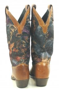 Zodiac Floral Tapestry Cowboy Western Boho Boots Vintage US Made Women